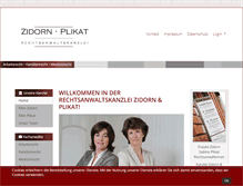 Tablet Screenshot of kanzlei-zidorn-plikat.de